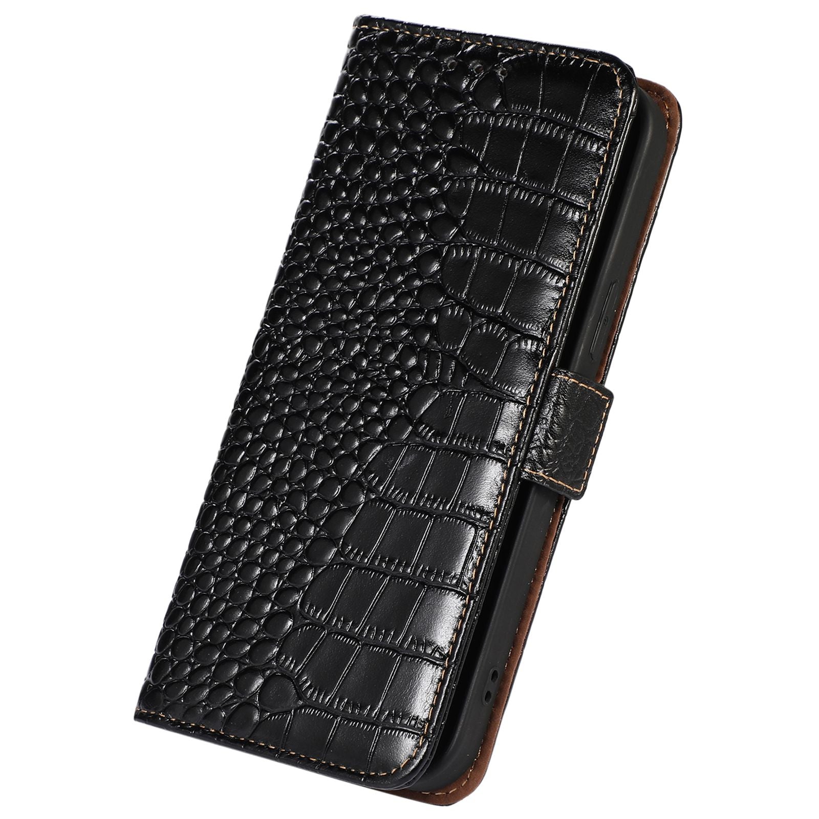 For Xiaomi Redmi Note 13R Pro 5G Phone Case Genuine Cow Leather Cover with Wallet Stand - Black For Xiaomi Redmi Note 13R Pro 5G Phone Case Genuine Cow Leather Cover with Wallet Stand - Black